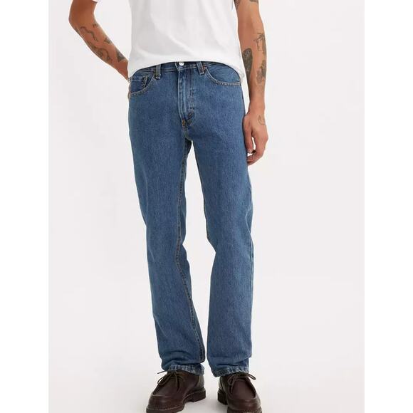 Levi's 505 Regular Fit Non-Stretch Jeans | Men's 32 x 32 Medium Stonewash NWT - Picture 2 of 7